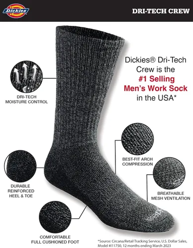 Miniatura 2 de Dri-Tech Essential Moisture Control Crew Socks Multipack