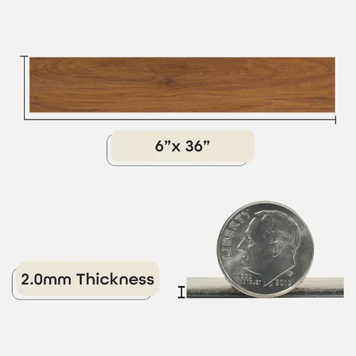 Miniatura 4 de Achim Home Décor - Suelo de tablones de vinilo de 0.079 in, 10 tablones, 6 x 36 pulgadas, roble medio, no necesita adhesivo, suelo en relieve, tacto