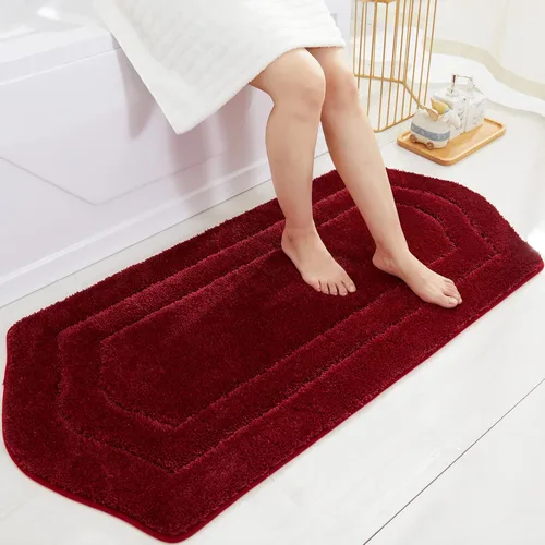 Miniatura 9 de COSY HOMEER Alfombras de Baño Extra Gruesas para Baño - Juegos de Alfombras Antideslizantes de Lino de Baño Suave Felpa 100% Poliéster Fuerte Sala