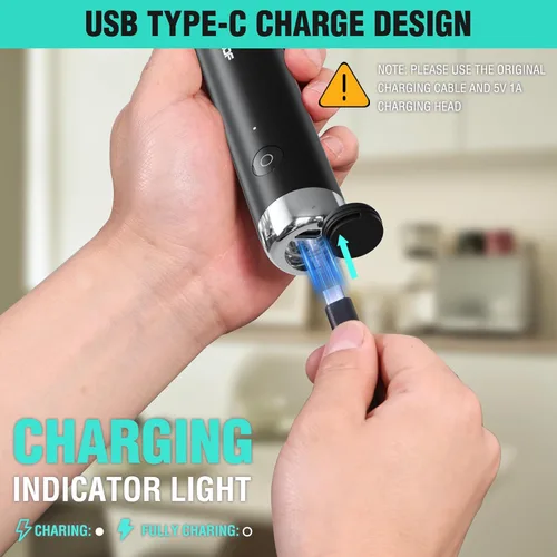 Miniatura 3 de HAUSHOF Potente varita espumadora de leche recargable con soporte, máquina de espuma eléctrica de mano, mezclador de bebidas con 2 batidores
