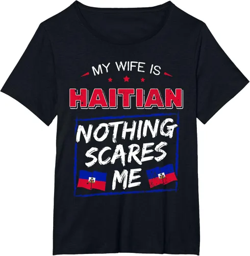Miniatura 67 de My Wife Is Haitian Republic of Haiti Heritage Roots - Camiseta con bandera, Negro, S
