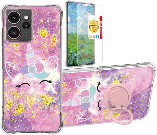 Miniatura 145 de jioeuinly JSF-DJS - Funda compatible con Nothing Phone 2a con protector de pantalla de vidrio templado, policarbonato duro + silicona suave, soporte