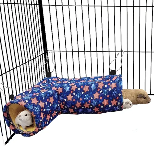 EAEDMY Hamaca para Conejo de Indias, Rata y Hurón, Túnel de Esquina y Tubos y Cama para Animales Pequeños para Erizo, Cerdito, Chinchilla, Juguetes