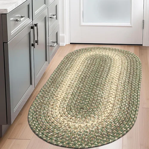 Miniatura 2 de Super Area Rugs Alfombras Trenzadas Alfombra de Cocina Rústica - Alfombra Trenzada Ridgewood para Sala de Estar - Reversible - Interior/Exterior
