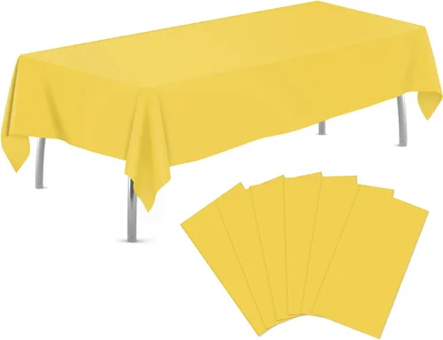 Miniatura 36 de tujol Paquete de 6 manteles de plástico de 84 pulgadas, manteles redondos desechables, manteles de plástico para fiestas