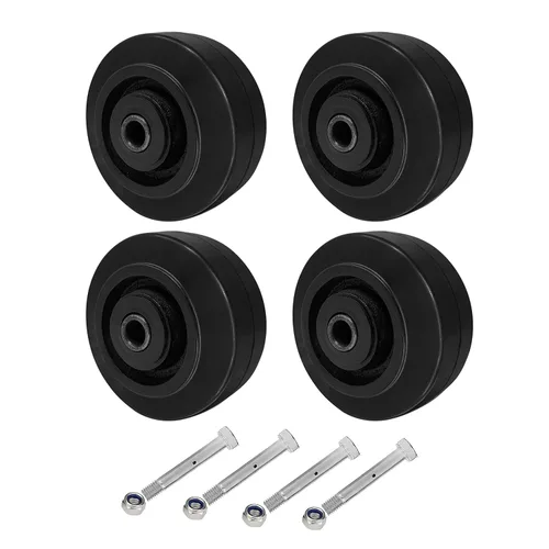 Miniatura 9 de Ruedas de 6 pulgadas para carrito, ruedas resistentes para ruedas industriales, ruedas de goma sobre hierro fundido, juego de 4 ruedas para carrito