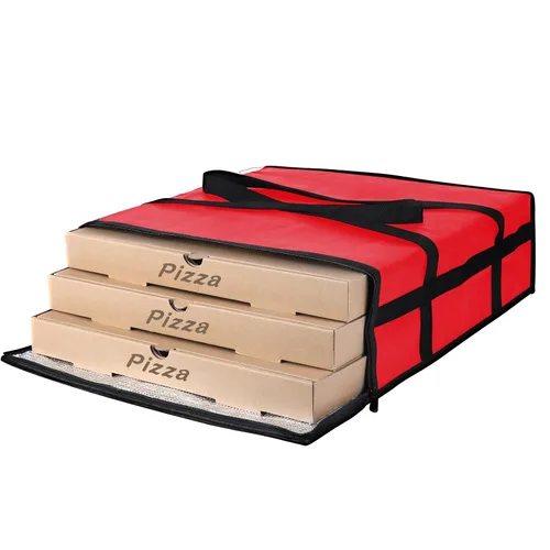Miniatura 7 de Paquete de 1 bolsa aislada para entrega de alimentos con parte inferior dura, calentadores de alimentos comerciales XXXL para conductores de Negro