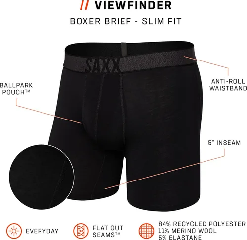 Miniatura 6 de SAXX Ropa interior para hombre VIEWFINDER Boxer calzoncillos con soporte de bolsa BallPark integrado Core