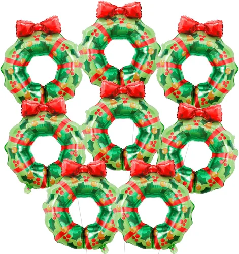 Miniatura 9 de KatchOn, Globos de jengibre y bastón de caramelo, 32 pulgadas, paquete de 9, globos de Navidad para decoraciones navideñas de pan de jengibre