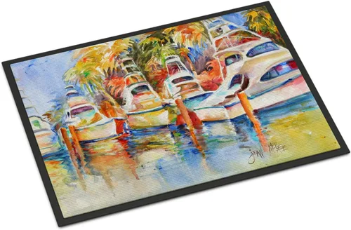 Miniatura 186 de Caroline's Treasures JMK1017JMAT - Tapete de caza de rana garza azul, 24 x 36 pulgadas, tapete para puerta delantera, interior y exterior