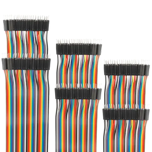 Miniatura 8 de Juego surtido de 120 cables de puente de 3.9 in, 5.9 in, 7.9 in, 11.8 in, 15.7 in, 19.7 in, 39.4 in, cable Dupont opcional, 3.9 pulgadas, macho a
