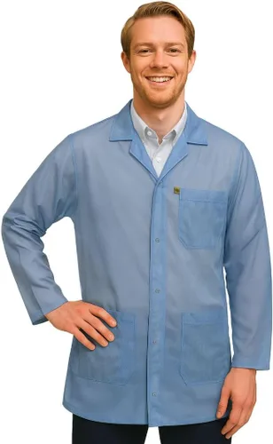 Miniatura 12 de ESD Jacket with Snap Cuff - Level 3 Certified Anti-Static Smock - Lightweight Protective Workwear for Electronics & Labs