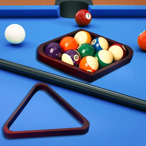 Miniatura 6 de GSE Games & Sports Expert Triángulo de Billar de Madera Maciza para 8 Bolas / Rombo para 9 Bolas, Porta Bolas de Billar para Bolas de Billar de Caoba