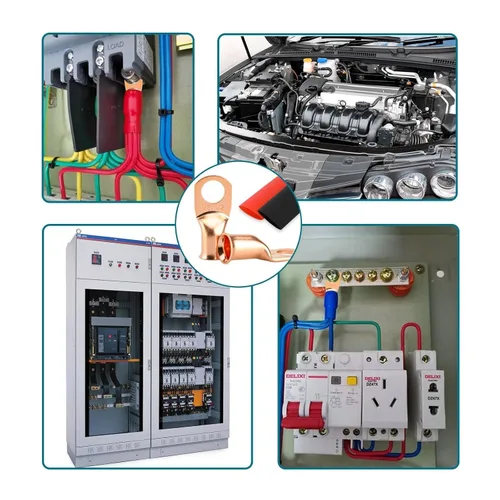 Miniatura 6 de 8 piezas de extremos de cable de batería, conectores de alambre calibre 1/0, lengüetas de alambre de cobre 1/2, ojales de cobre desnudo con tubo