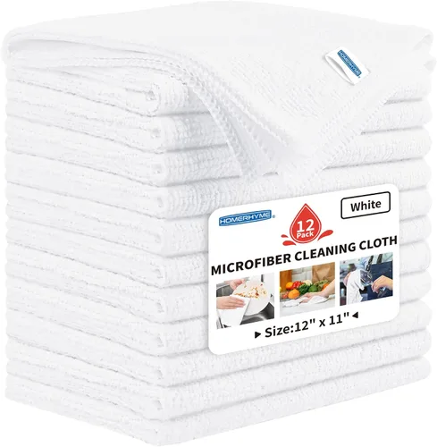 Miniatura 11 de Paño de limpieza de microfibra, paquete de 12 trapos de limpieza Biege, paños de limpieza de 12 x 11 pulgadas, paños de lavado sin pelusas, toallas