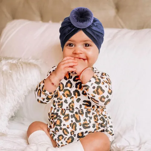 Miniatura 4 de DRESHOW BQUBO Baby Turban Hats Turban Bun Knot Baby Infant Beanie Baby Girl Soft Cute Toddler Cap