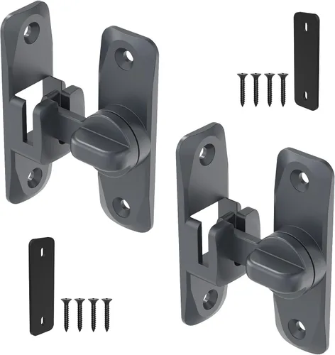 Miniatura 12 de Cerraduras y pestillos para puerta de granero de 90/180 grados, herraje de aluminio de seguridad para pestillo de puerta corredera, cerraduras
