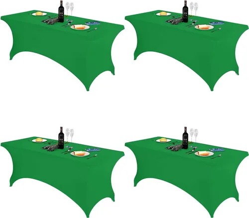 Miniatura 44 de FORLIFE - Funda de mesa de elastano, mantel ajustado de 4 pies para mesas rectangulares, funda elástica para patio, universal para bodas, banquetes
