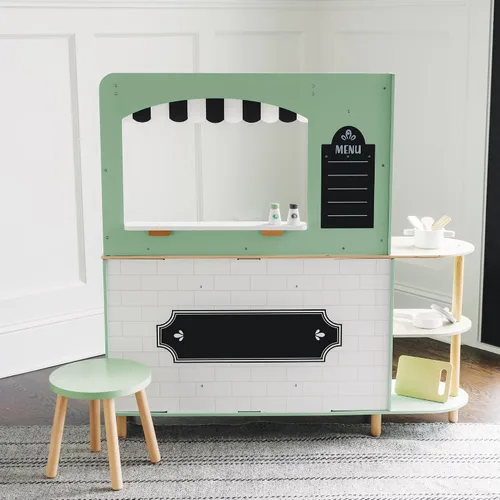 Miniatura 6 de MindWare Play Kitchen Café – Juego único 2 en 1 con cocina en un lado y café en el otro – Juego de simulación para niños a partir de 3 años