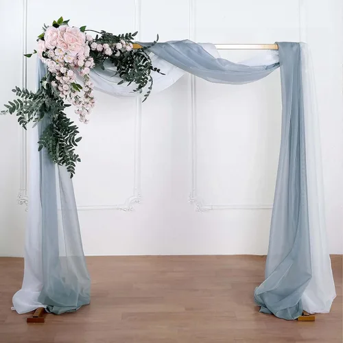 Miniatura 14 de Efavormart - Paneles de cortina de organza transparente verde salvia de 18 pies, cenefa para ventana, arco de boda, tela drapeada para mesa