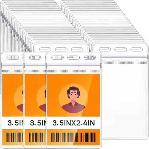 Miniatura 8 de Patelai 50 fundas protectoras de plástico de 4 x 7 pulgadas, fundas protectoras de vinilo transparente para tarjetas de credencial, fundas