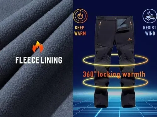 Miniatura 4 de TACVASEN Pantalones de esquí de nieve para hombre, pantalones de snowboard resistentes al agua, pantalones de senderismo con forro polar