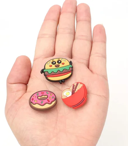 Miniatura 3 de mortd 50 dijes de decoración de zapatos con temática de alimentos paquete de dijes para zapatos de hamburguesa para decoración de zapatos zuecos