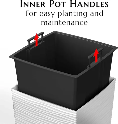 Miniatura 6 de Mueller M-Resin - Maceteros altos de alta resistencia para plantas de exterior, macetas grandes de interior, cajas, árboles, macetas de flores