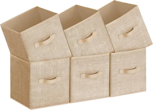 Miniatura 21 de SONGMICS - Cubos de almacenamiento de 11 pulgadas, contenedores de tela no tejida con asas dobles, juego de 6, organizadores de armario