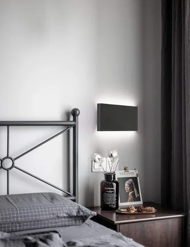 Miniatura 6 de Joosenhouse Lámparas de pared LED negras para pasillo de 10W, apliques de pared modernos arriba y abajo para peldaños junto a la cama, accesorios