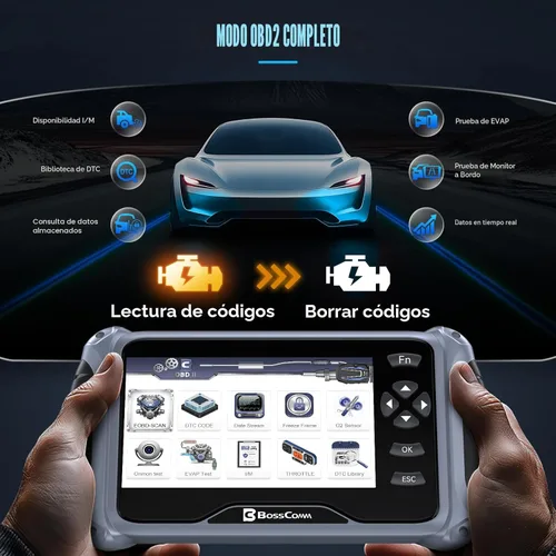 Miniatura 6 de Escáner BOSSCOMM IF745 OBD2 2026, herramienta de escaneo de lector de códigos de automóvil de todos los sistemas con 6 reinicios, sangrado