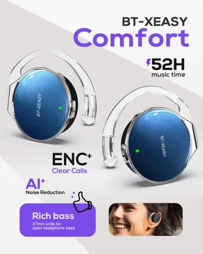 Miniatura 2 de Micool Auriculares con clip Bluetooth V5.3, auriculares inalámbricos con ganchos para los oídos, auriculares abiertos para la oreja, auriculares