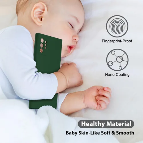 Miniatura 6 de oakxco Funda para teléfono Samsung Galaxy Note 10 Plus con agarre de silicona líquida, linda cubierta de gel suave de goma TPU lisa delgada y Verde