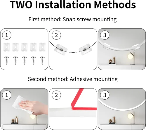 Miniatura 8 de Tira de luz LED de neón inteligente IC de 6.56 pies, tira de luz LED con aplicación/control remoto, cambio de color, sincronización de música, tira