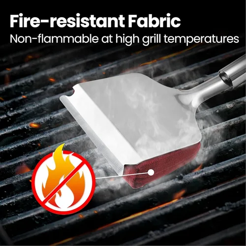 Miniatura 6 de Kit de limpieza de cepillo de parrilla de acero inoxidable 2 en 1, accesorios de parrilla, cepillo intercambiable para barbacoa y raspador