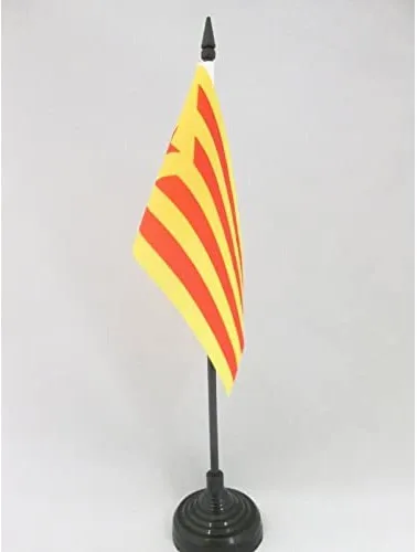 Miniatura 82 de Bandera de mesa de Andalucía 4'' x 6'' - Bandera de escritorio de la región española de Andalucía 5.9 x 3.9 in - Barra y base de plástico negro - AZ