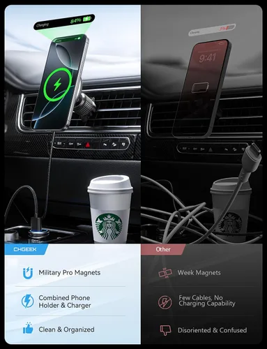 Miniatura 2 de UPTOHIGH para cargador de montaje de coche Magsafe