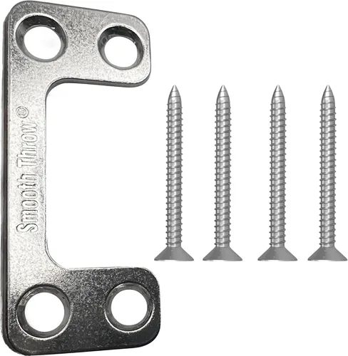 Placa de golpeo ajustable de gran tamaño (1.125 x 2.75 pulgadas) para puertas exteriores - Agujero horizontal y vertical más grande para cerrojos y
