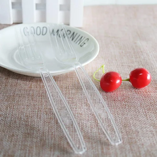 Miniatura 3 de MOACOCK 100 cubiertos de plástico pesados, tenedores de plástico pesados, cucharas, utensilios desechables, juego de cubiertos para suministros