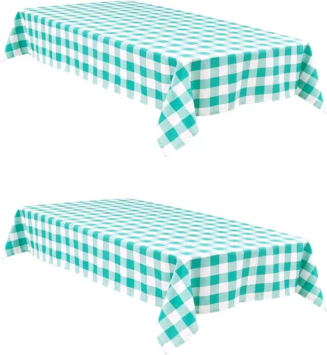 Miniatura 51 de Hiasan - Mantel rectangular a cuadros - Mantel lavable resistente a las manchas, al agua y a las arrugas, para comedor, 54 x 80 pulgadas