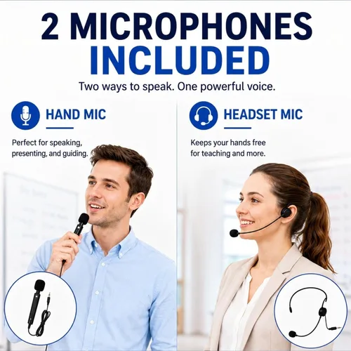 Miniatura 3 de Amplificador de voz portátil G100S 30W - Altavoz PA con cable con micrófonos de mano y auriculares