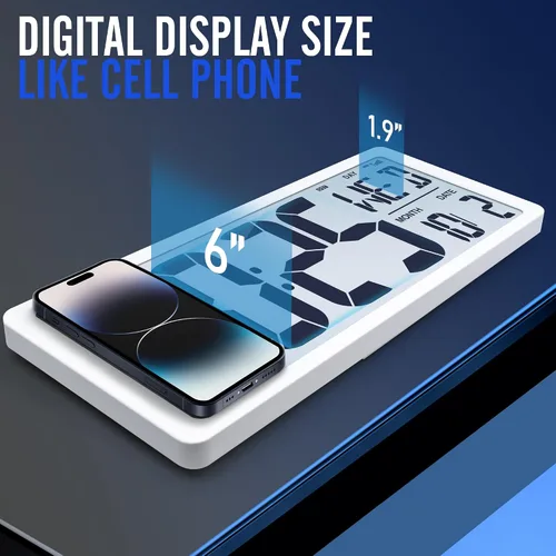 Miniatura 5 de (Reloj de pared digital grande de 15 pulgadas con números de 4.6" Operado por batería - ¡Nunca necesita configuración! - Números fáciles de leer