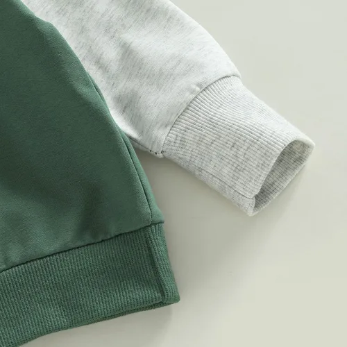 Miniatura 3 de Conjunto de 2 piezas de sudadera con capucha para bebé y niño, diseño de dinosaurio. Atuendo de otoño e invierno.