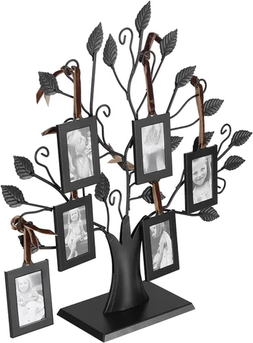 Miniatura 8 de Árbol genealógico con 6-12 marcos de fotos, marcos colgantes para exhibición de fotos de moda para el hogar (2.4 x 1.8 in)
