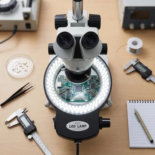 Miniatura 11 de Lámpara de anillo de cámara de microscopio 144 cuentas LED Fuente de luz Brillo Control variable ajustable Iluminación sin sombras