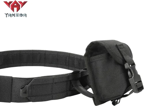 Miniatura 4 de YAKEDA - Cinturones tácticos de batalla 8 en 1, cinturón de caza Molle, cinturón de juego de pesca con bolsas para mayor comodidad y fiabilidad Negro