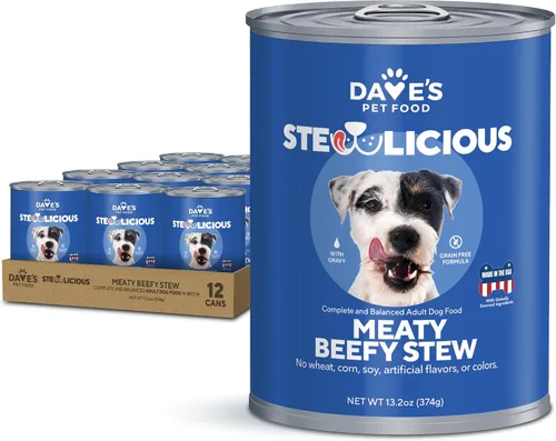 Miniatura 15 de Dave's Pet Food Stewlicious - Alimento húmedo para perros sin granos (pollo y verduras en salsa), fabricado en Estados Unidos naturalmente