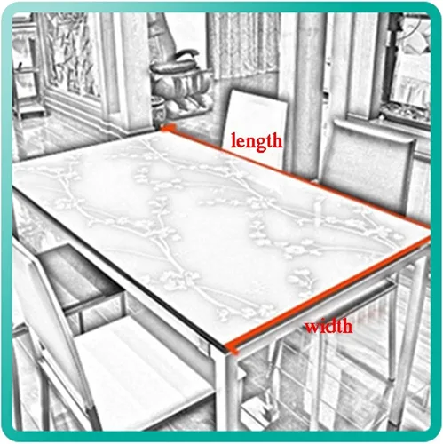 Miniatura 6 de Protector de mesa de PVC transparente para mesas de comedor, cubierta de plástico transparente fuerte, almohadilla impermeable lavable, grueso 0.118
