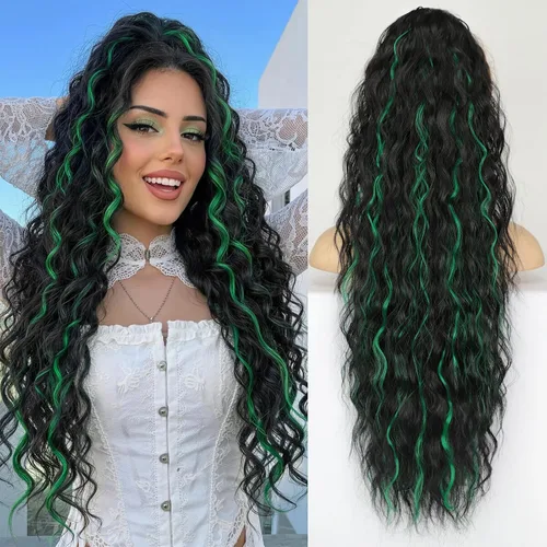 Miniatura 31 de KooKaStyle Extensión de cola de caballo con cordón de 26 pulgadas (66 cm) para mujeres, extensiones de cabello sintético rizado largo para uso