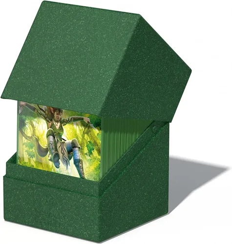 Miniatura 5 de Ultimate Guard RTE Boulder 100+, estuche para 100 tarjetas TCG de doble funda, verde, 97% renovable, fabricado en Alemania, almacenamiento seguro